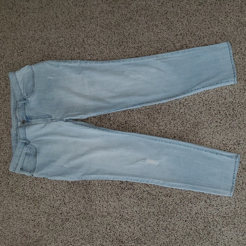 Eddie Bauer Boyfriend Slim Distressed Light Denim Jeans
